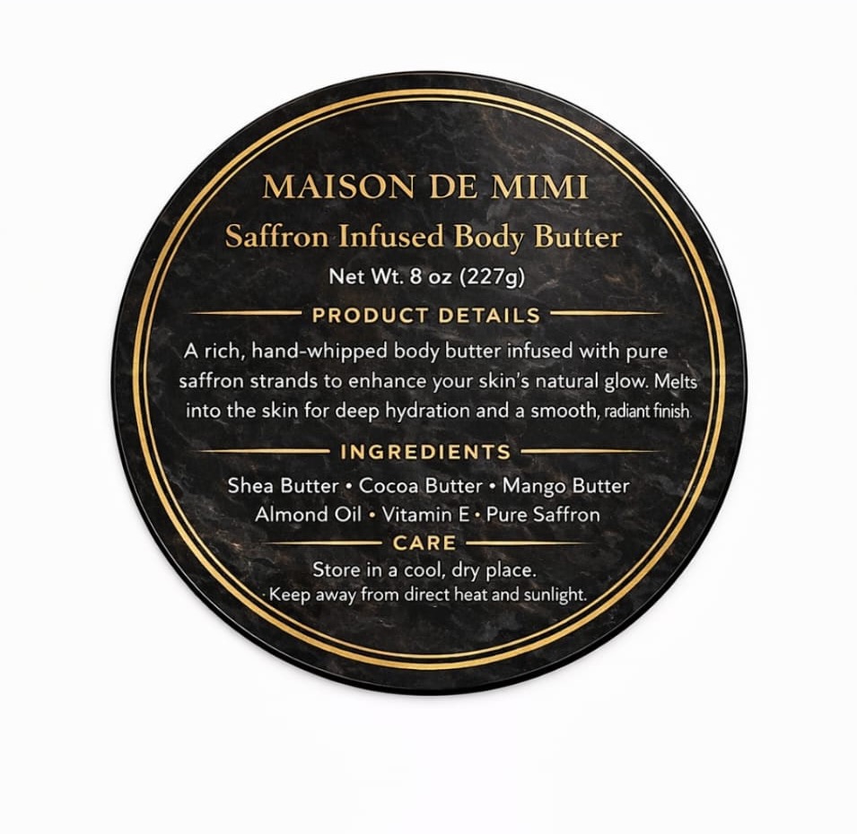 Saffron Infused Body Butter (Unscented) 8oz - Image 3